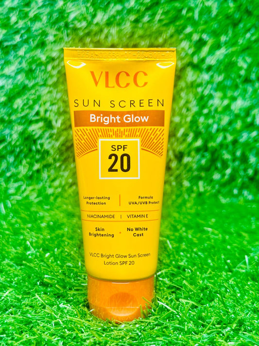 VLCC Bright Glow Sunscreen Lotion SPF 20 (50ml/50g) | Niacinamide | Vitamin E  | No White Cast
