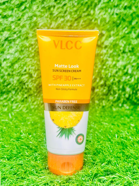 VLCC Matte Look Sunscreen Cream SPF 30 with Pineapple Extract 100g | lightweight | non-greasy