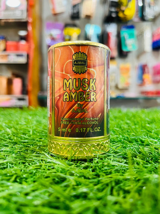 Ajmal Musk Amber Attar – Long-Lasting Oud Perfume for Men, 5ml