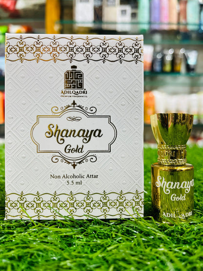 Adilqadri Shanaya Gold Attar 5.5ml – Unisex Vanilla & Spice Roll-On